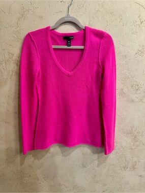 Aqua Bright Pink 100% Cashmere Sweater